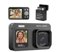 Upgraded 5K Dual Screen Digital Camera,80MP Vlog Photography Camera for YouTube,Campus,Travel,Compact Point & Shoot Camera for Teens & Beginners with Autofocus,18x Zoom,Anti-Shake,Black