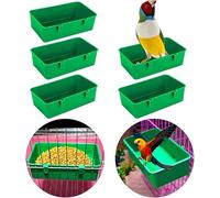 Upgraded 5Pack Birds Cage Cup Food Feeder Holder Tray Bird BathTub Bowl Basin Hanging Birdbath Toy Water Shower Box for Pet Parrot Parakeet Cockatiel Budgie Cage Accessories