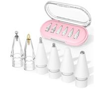 Upgraded 6 Pack Apple Pencil Tips Replacement with Clear Case, No Wear Out Fine Point Precise Control Metal Pencil Nibs Compatible with Apple Pencil 1st Gen/2nd Gen/USB C/iPad Pro Pencil
