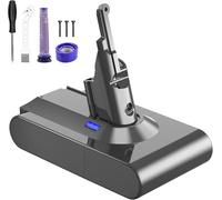 Upgraded 6000mAh Battery Replacement for Dyson V8 SV10 Battery, Compatible with Dyson V8 Animal Absolute Motorhead Fluffy Vacuum Cleaner with 2 Filters and 3 Screws