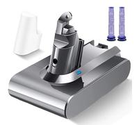 Upgraded 6000mAh V6 Replacement Battery for Dyson V6 Battery DC62 DC58 DC59 DC61 Animal DC72 DC74 SV03 SV05 SV06 SV07 SV09 Vacuum Cleaner with 2 Pre-filters