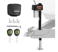 Upgraded 7500LBS Electric Trailer Jack, w/Remote Controls, RV Power A-Frame Tongue Jack with Built-in Spirit Level for Travel Trailer, 10.24"-33.46" IP65 Waterproof, 12V DC Wiring, 5.9 Inch Foot Pad