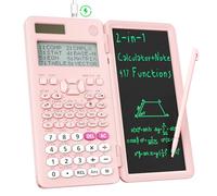 Upgraded 991ES MAX Rechargeable Scientific Calculator, ROATEE Multiview 4-Line Display with Erasable LCD Writing Tablet, Solar Battery Power with Notepad for School…