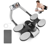 Upgraded Ab Roller Wheel with Adjustable Elbow Suppor,Automatic Rebound Abdominal Wheel Roller with LCD Display,Timer,Calorie Calculation & Knee Mat,Stomach Exercise Equipment for Home Gym Men Women