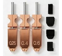 Upgraded AD5X Nozzle 0.25MM 0.4MM 0.6MM AD5X Nozzle with Extra 3X Silicone Cover 1x Nozzle Brush, High Flow 32mm³/s Hotend Kit, High-Speed 3D Printer Part Quick-Detachable