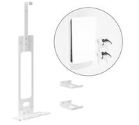Upgraded Adjustable Console Holder Wall Mount for PS5: Black Gaming Stand for PlayStation 5/PS5 Slim/Pro Digital Disc Edition With 2 Controller Kits White
