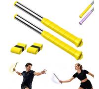 Upgraded Adjustable Intensity Badminton Swing Trainer, 11.8" Badminton Swing Trainer Sound Feedback for Smash Technique, for Smash Technique Wrist Arm Strength Training (Yellow-2PC)