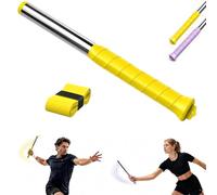 Upgraded Adjustable Intensity Badminton Swing Trainer, 11.8" Badminton Swing Trainer Sound Feedback for Smash Technique, for Smash Technique Wrist Arm Strength Training (Yellow)