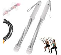 Upgraded Adjustable Ropeless Battle Ropes, Adjustable Weight Ropeless Batt-le Ropes Z-Rope, Non-Slip Soft Handles & Shock-Absorbing Ends (White)