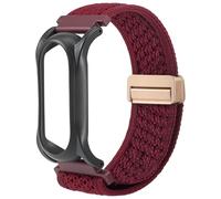 Upgraded Adjustable Soft Woven Nyon Wristband + Protective Case Base fits for PLAUD NotePin AI Voice Recorder ，Upgraded 18mm Pin Quick Release Notepin Strap for Easy Band Replacement,Red