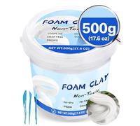 Upgraded Air Dry Clay, Multi-Purpose Foam Clay for Adults and Kids, High Density and Quality Modeling Clay for Cosplay, Arts & Crafts, Super Safe Materials, Perfect Model Magic Gifts, 17.6 oz (White)