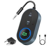 Upgraded Airplane Bluetooth Adapter,SOARFLY Bluetooths Transmitter 3.5mm Aux Jack With Flight Headphone Adaptor,2 In 1 Wireless Bluetooth 5.3 Transmitter Receiver For Tv/Headphones/Plane/Car