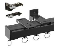 Upgraded Aluminum Curtain Track System 1.6ft-19ft Adjustable Ceiling & Wall Mount Flexible Curtain Rail for RVs Room Dividers Heavy-Duty Fittings Easy Installation
