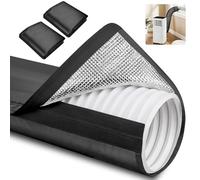 Upgraded Aluminum Foil Portable AC Hose Insulation Sleeve | Heat Reduction for 5"-5.9" Air Conditioner Hoses | Waterproof Cover Wrap with Strong Velcro | Energy Saving for AC Duct Vents | 2Pcs Black