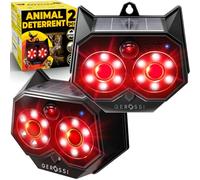 Upgraded Animal Deterrent 2 Pack - Solar Powered Design w/Motion Activated Predator Eyes - Effective Repellent Device for Coyote, Deer, Fox, Raccoon - Predator Lights for Chicken Coop, Farm, Yard