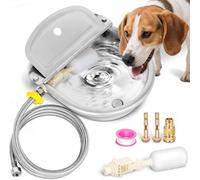 Upgraded Automatic Animal Drinking Water Bowl with Drain Hole and Float Valve, 71" Extended Tube, Stainless Steel Watering Feeder, Farm Dog Dispenser Set, Self Filling for