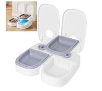 Upgraded Automatic Cat Feeder with 2 Stainless Steel Bowls, 48H Programmable Timer & 700ML Capacity (350ml x 2), Dual-Wet and Dry Food Dispenser for Multi-Pet Households, Ideal for Cats and Dogs