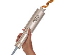 TYMO CurlPro Plus Hair Curler Automatic Rotating - Long Barrel Curling Wand for Long Hair, Ceramic Curling Iron for Women, Anti-Scald, Tangle-Free, 600M Ionic, Dual Voltage, UK Plug, Gold, 25 mm