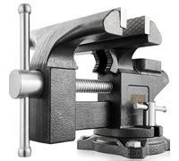 [Upgraded] Bench Vise 6” - Table Vice for Workbench, Utility Vise with Heavy Duty Cast Iron, Multi-Jaw, 270 Degree Swivel Base, Larger Anvil, Easy Adjustment for Woodworking, Workshop DIY Uses