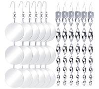 Upgraded Bird Scare Devices, 3.9 Inch Large 18PCS Reflective Discs Set + 6PCS Bird Scare Rods, Double-Sided Bird Reflectors Keep All Birds Away Woodpeckers Pigeons from Your House Garden Boat