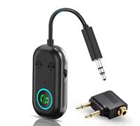 Upgraded Bluetooth 5.3 Transmitter Receiver, Dual Pairing Wireless Aux Bluetooth Adapter Compatible with 2 AirPods & Wireless Headphones for TV, Airplane, Headphone, Airpods, Speaker, Car, Home Stereo