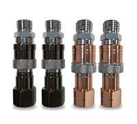 Upgraded Brass Oxy Acetylene Torch Quick Connect Fittings Sets,2PCS with Check Valves,Compatible for 9/16"-18 B Thread, Hose toTorch Quick Disconnect,Max 145 PSI Oxygen / 29 PSI Fuel Gas
