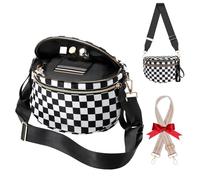 Upgraded Bum Bags for Women Checkered Crossbody Bag with Adjustable Strap Spacious Nylon Belt Purse Fanny Packs