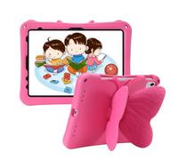 Upgraded Butterfly Case for iPad (A16) 11th Generation 11 Inch (2025), iPad 10th Generation 10.9 Inch (2022), 3D Cartoon Soft EVA Foam 360 Rotating Stand Cover for Kids Girls - Magenta