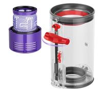 Upgraded Canister and HEPA Filter Replacement for Dyson Cyclone V10 Animal,V10 Total Clean,V10 Absolute,V10 Animal，SV12 Vacuum ， Part No.969509-01，Part no.969082-01