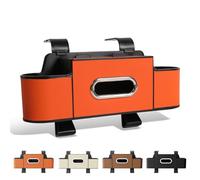 Upgraded Car Organizers and Storage Box, 1/2PCS Multifunctional Headrest Backseat Organizer with 2 Cup Holders, Tissue Box & Hooks, Smart Over-Seat Car Organizer (Orange)