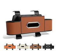 Upgraded Car Organizers and Storage Box, 1/2PCS Multifunctional Headrest Backseat Organizer with 2 Cup Holders, Tissue Box & Hooks, Smart Over-Seat Car Organizer (Brown)
