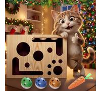 Upgraded Cat Scratch Puzzle Enrichment Box with Interactive Maze & 3 Balls,No More Nail Clipping & Keep Furniture Away from Claws,Durable Cat Nail File Enrichment Box for Indoor Cats Scratching(2 Pcs)