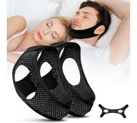Upgraded Chin Strap for Sleeping 2 Pack,Anti Snoring Devices to Stop Snoring for CPAP Users,Mouth Tape for Sleeping Adjustable & Breathable for Men,Women. (Black) (Black)