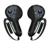 Upgraded Controller Grips Cover Compatible with Meta/Oculus Quest 3S/Quest 3 Accessories, with Battery Opening Cover and Knuckle Straps Protector