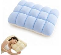 Upgraded Cooling Marshmallow Pillow, Breathable & Washable Cloud Bed Pillow, High Resilience Support For Side & Back Sleepers, Skin-friendly Neck Alignment Sleep Aid Blue 18.9 X 29.1 Inches