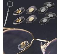 Upgraded Copper Core Eyeglass Nose Pads, 4 Pairs Transparent Screw-in Soft Silicone Eyewear Nose Pads and 1 pcs Micro Screwdriver, for Glasses and Sunglasses Replacement