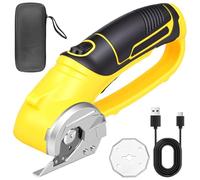 Upgraded Cordless Electric Scissors 4V Rechargeable Rotary Cardboard Cutter 2000mAh Battery with Spare Blade Cassette Cutter Tools for Fabric Carpet Carton Plastic Leather Cloth