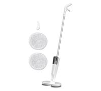 Upgraded Cordless Electric Spin Mop, Rechargeable Retractable Quiet Lightweight Electric Floor Cleaner with Water Sprayer for Hardwood Tile Marble Floors (White)