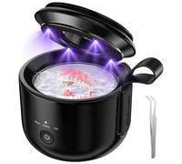 Upgraded Cordless Ultrasonic Retainer Cleaner:48kHz Portable Ultrasonic Denture Cleaning for Dental Pod with UV Light