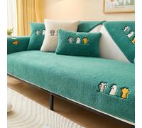 Upgraded Couch Covers - Fleece Couch Covers Thickened Plush Sofa Cover Cute Cat Paw Soft Warm Plush Sectional Couch Cover Anti-Slip Couch Slipcover L Shaped Sofa Cover for Dogs(Groen,70*70cm/27.6*27.6