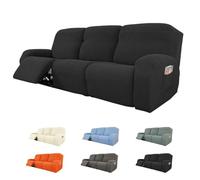 Upgraded Couch Covers - Recliner Sofa Cover 1 2 3 Seater Recliner Sofa Covers Stretch All-Inclusive Couch Covers for 3 Cushion Four Seasons Reclining Sofa Slipcovers Washable(Dgray,3seats/8Pieces)