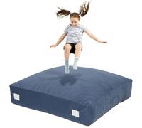Upgraded Crash Pad for Kids Sensory with Handle,Soft Foam Blocks - Crash Pads for Autistic Children Indoor Jump Climb, Kids Autism Sensory Crash Mat with Anti-Slip Washable Cover (4FT x 4FT)