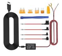 Upgraded Dash Cam Hardwire Kit, Dash Cam Hardwire Kit USB C Port Hidden Cable Type-C USB Hard Wire Kit 12V-24V to 5V with Low Voltage Protection 11.5FT Dash Cam Charger Power Cord for GPS Sat-Nav