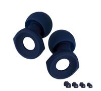 Upgraded Design Silicone Noise Reduction Reusable Ear Plugs for Deep Sleep, Relaxation, Travel, Snoring, Reading, & Motorcycling| 33dB Noise Cancellation| 4 Pairs of Soft Ear Caps (Midnight Blue).