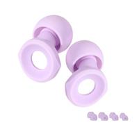 Upgraded Design Silicone Noise Reduction Reusable Ear Plugs for Deep Sleep, Relaxation, Travel, Snoring, Reading, & Motorcycling| 33dB Noise Cancellation| 4 Pairs of Soft Ear Caps (Purple).