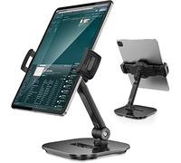 Upgraded Desktop Tablet Stand, AboveTEK 360° Swivel Tablet & Phone Desk Mount Holders for Any 4.7''-13.5'' Display iPad/Cell Phones, Stylish & Sturdy Stands for Store Office Showcase Reception (Black)