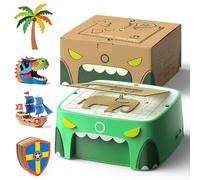 Upgraded Dinosaur Kids Cardboard Cutter for Ages 3+, Safe Bladeless Power Tool for Cardboard Crafts, DIY STEM & STEAM Educational Construction Kit, Creative Upcycling Gift for Boys & Girls