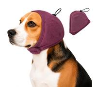 Upgraded Dog Ear Muffs with Soundproof Foam, Noise Protection, No Shake Ear Wrap, Calming Hoodie for Fireworks Grooming Bath Dark Red L