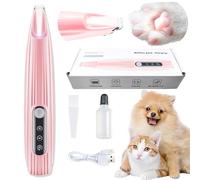Upgraded Dog Paw Trimmer,Waterproof Rechargeable Pet Shaver(LED + Display),10MM Low Noise Blade for Dogs/Cats Paws Eyes Ears, Ideal for Pet Beginners、Multi-Pet Families(Brus,Lubricant,USB Cable