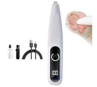 Upgraded Dog Paw Trimmer with LED Light, Low Noise Dog Clippers Grooming Kit, 18 mm Widen Blade, Waterproof Rechargeable Cordless Pet Clippers Shaver for Dogs Cats Paws, Eyes, Ears, Face（White）